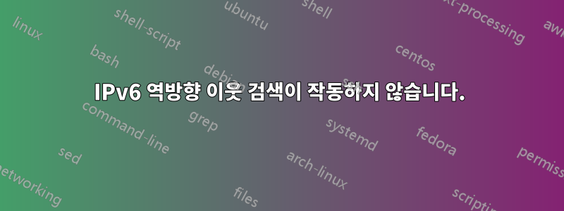 IPv6 역방향 이웃 검색이 작동하지 않습니다.