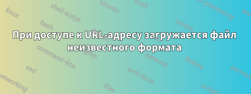 При доступе к URL-адресу загружается файл неизвестного формата