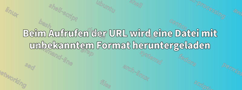 Beim Aufrufen der URL wird eine Datei mit unbekanntem Format heruntergeladen