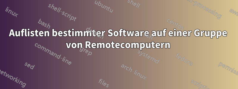 Auflisten bestimmter Software auf einer Gruppe von Remotecomputern