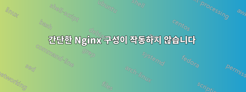 간단한 Nginx 구성이 작동하지 않습니다