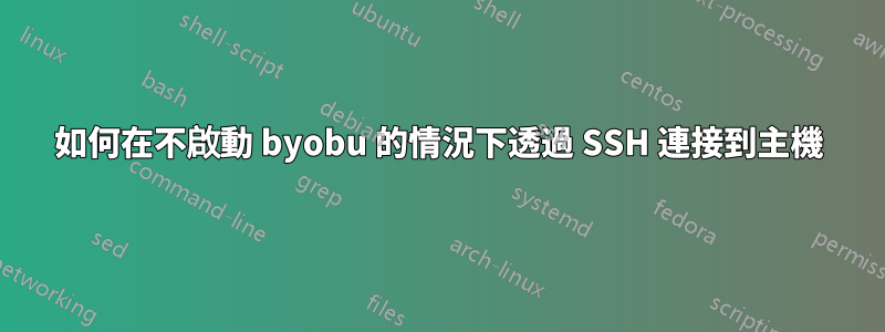 如何在不啟動 byobu 的情況下透過 SSH 連接到主機