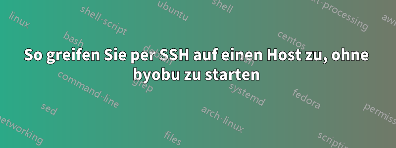 So greifen Sie per SSH auf einen Host zu, ohne byobu zu starten