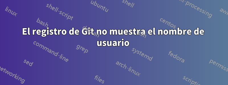 El registro de Git no muestra el nombre de usuario