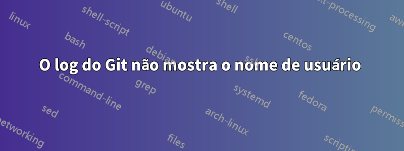 O log do Git não mostra o nome de usuário