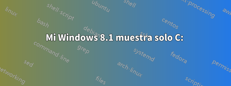 Mi Windows 8.1 muestra solo C: