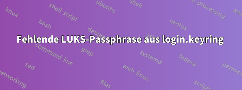 Fehlende LUKS-Passphrase aus login.keyring