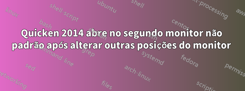 Quicken 2014 abre no segundo monitor não padrão após alterar outras posições do monitor