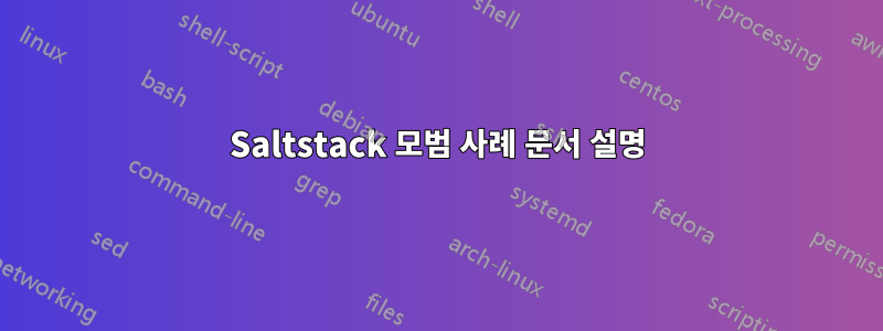 Saltstack 모범 사례 문서 설명