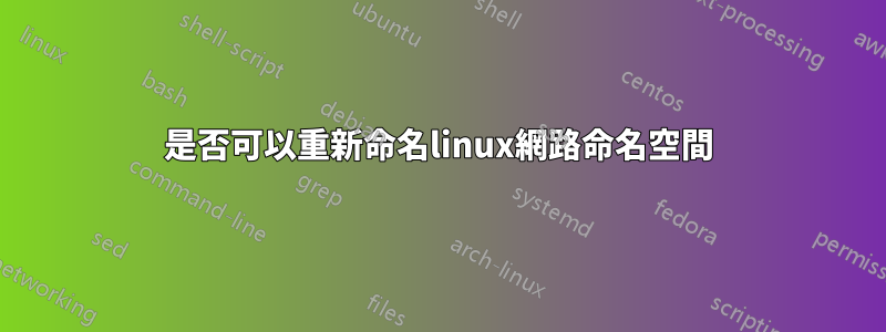 是否可以重新命名linux網路命名空間