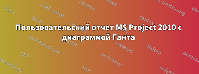 Пользовательский отчет MS Project 2010 с диаграммой Ганта