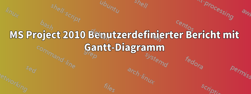 MS Project 2010 Benutzerdefinierter Bericht mit Gantt-Diagramm