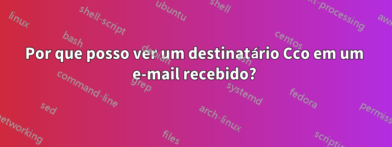 Por que posso ver um destinatário Cco em um e-mail recebido?