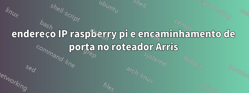 endereço IP raspberry pi e encaminhamento de porta no roteador Arris