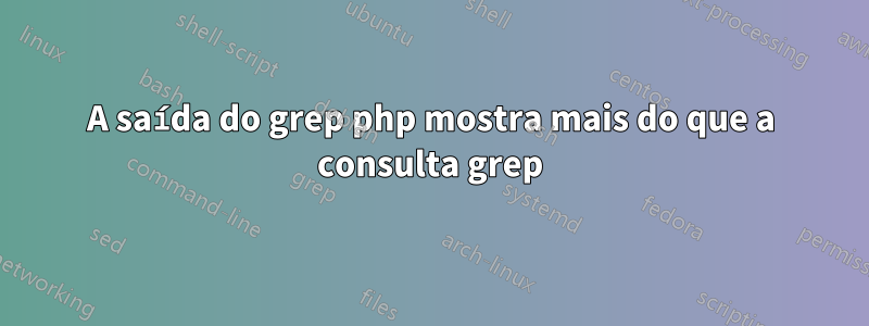 A saída do grep php mostra mais do que a consulta grep