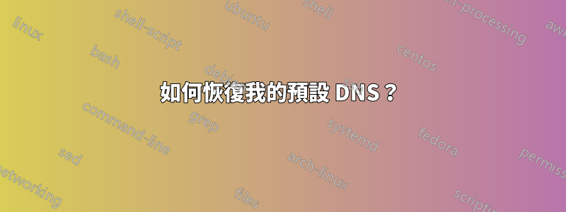 如何恢復我的預設 DNS？