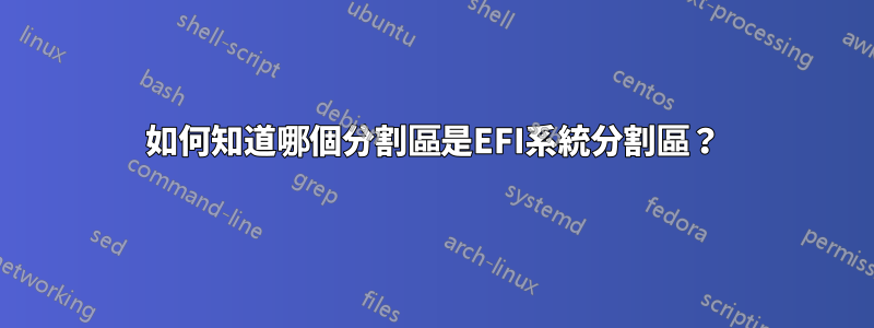 如何知道哪個分割區是EFI系統分割區？