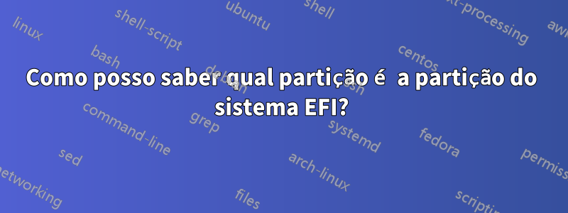 Como posso saber qual partição é a partição do sistema EFI?