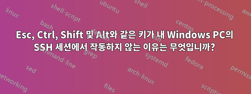 Esc, Ctrl, Shift 및 Alt와 같은 키가 내 Windows PC의 SSH 세션에서 작동하지 않는 이유는 무엇입니까?