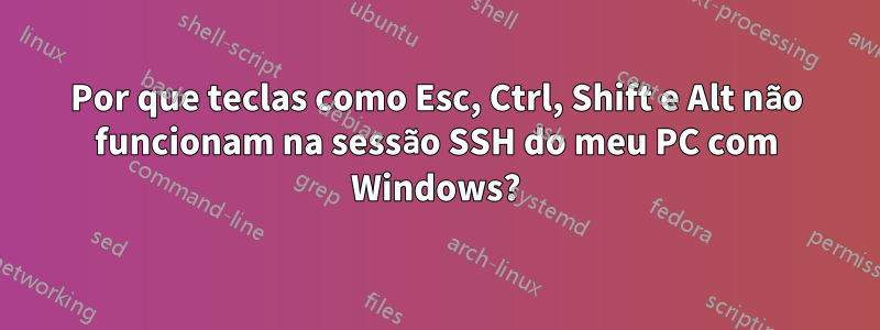 Por que teclas como Esc, Ctrl, Shift e Alt não funcionam na sessão SSH do meu PC com Windows?