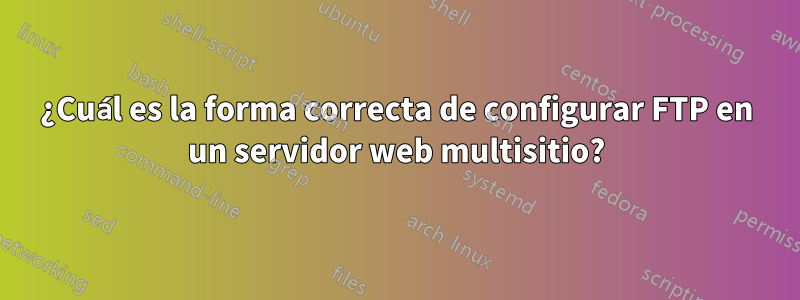 ¿Cuál es la forma correcta de configurar FTP en un servidor web multisitio?