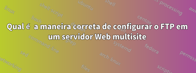 Qual é a maneira correta de configurar o FTP em um servidor Web multisite