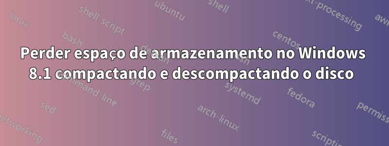 Perder espaço de armazenamento no Windows 8.1 compactando e descompactando o disco 