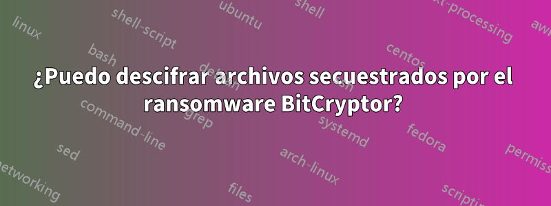 ¿Puedo descifrar archivos secuestrados por el ransomware BitCryptor?