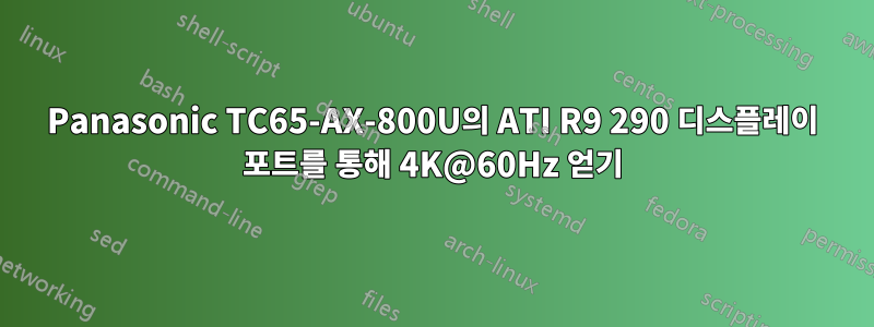 Panasonic TC65-AX-800U의 ATI R9 290 디스플레이 포트를 통해 4K@60Hz 얻기