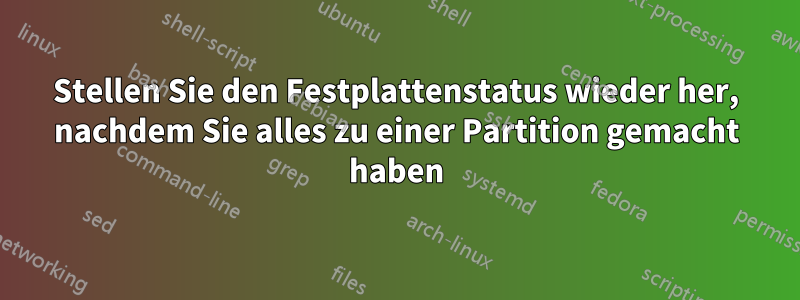 Stellen Sie den Festplattenstatus wieder her, nachdem Sie alles zu einer Partition gemacht haben