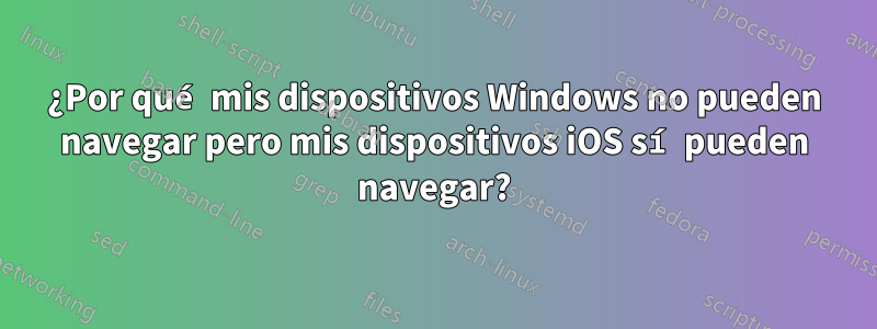 ¿Por qué mis dispositivos Windows no pueden navegar pero mis dispositivos iOS sí pueden navegar?