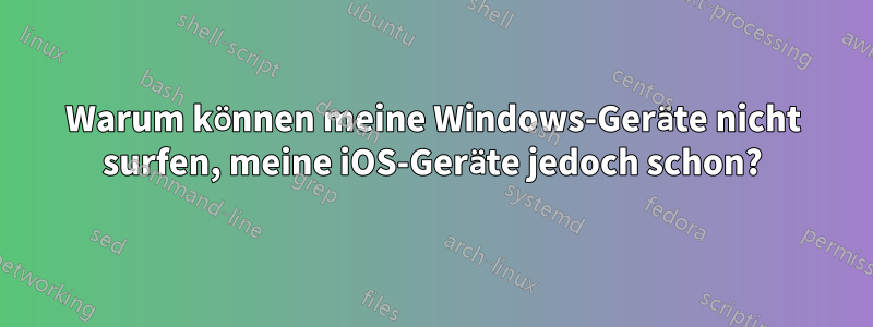 Warum können meine Windows-Geräte nicht surfen, meine iOS-Geräte jedoch schon?