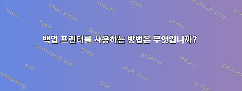 백업 프린터를 사용하는 방법은 무엇입니까?