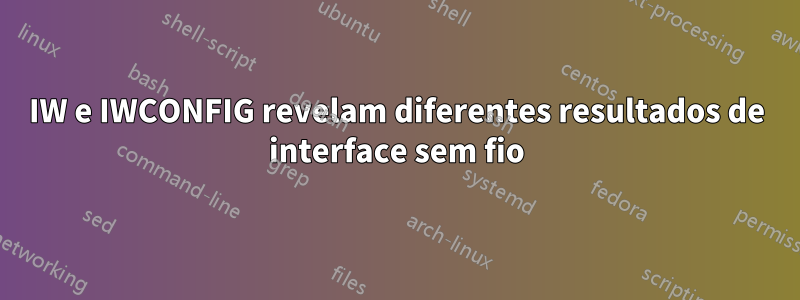 IW e IWCONFIG revelam diferentes resultados de interface sem fio