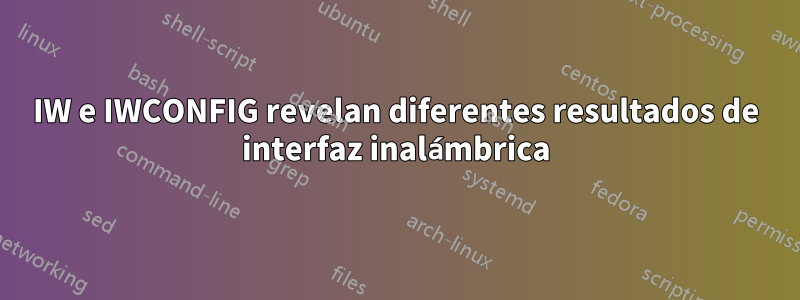 IW e IWCONFIG revelan diferentes resultados de interfaz inalámbrica