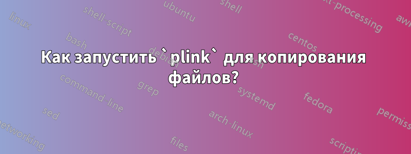 Как запустить `plink` для копирования файлов?