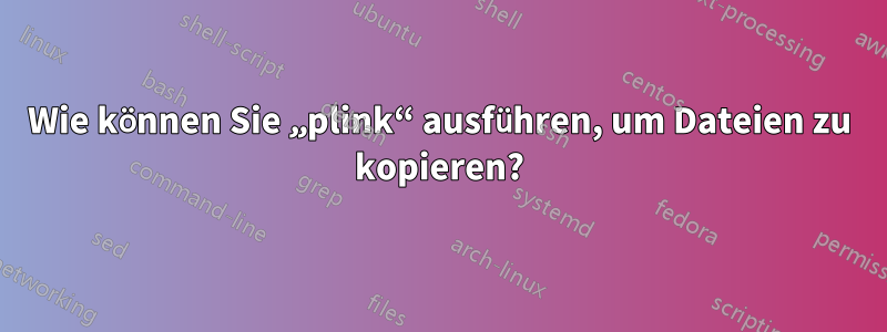 Wie können Sie „plink“ ausführen, um Dateien zu kopieren?