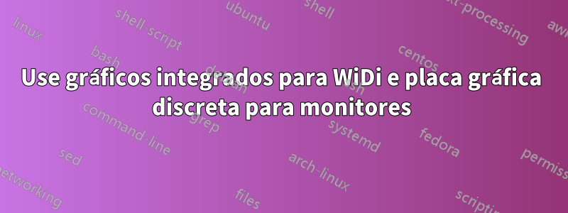 Use gráficos integrados para WiDi e placa gráfica discreta para monitores