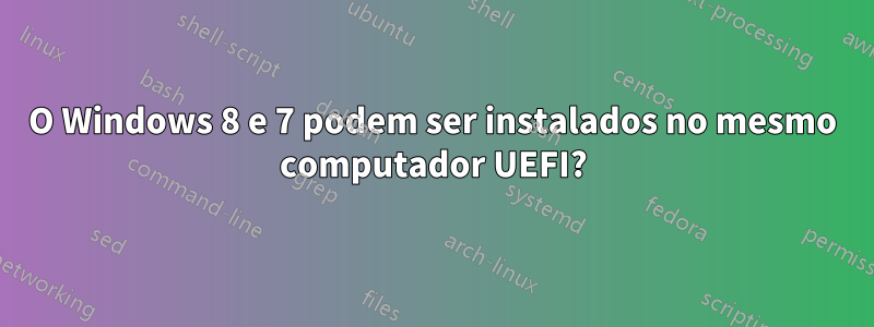 O Windows 8 e 7 podem ser instalados no mesmo computador UEFI?