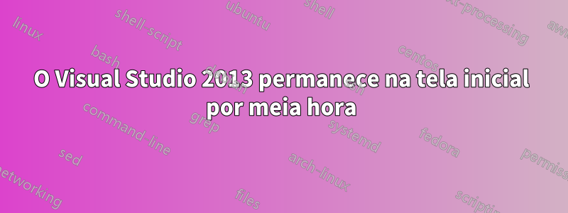 O Visual Studio 2013 permanece na tela inicial por meia hora