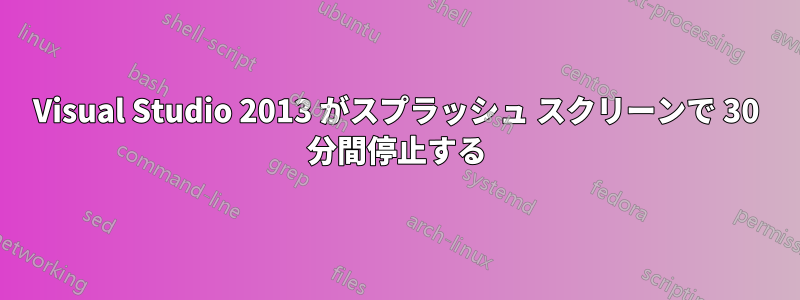 Visual Studio 2013 がスプラッシュ スクリーンで 30 分間停止する