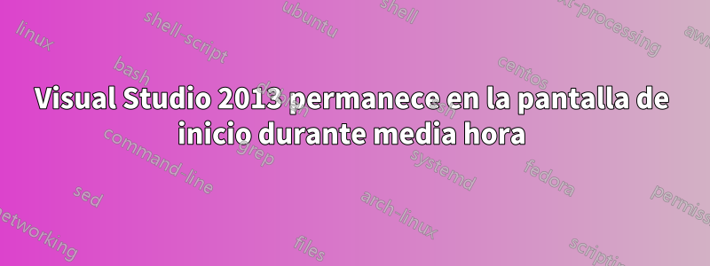 Visual Studio 2013 permanece en la pantalla de inicio durante media hora