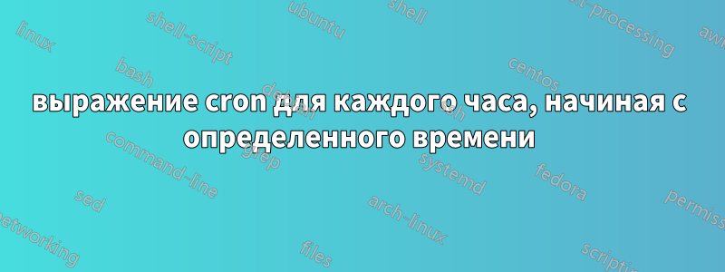 выражение cron для каждого часа, начиная с определенного времени