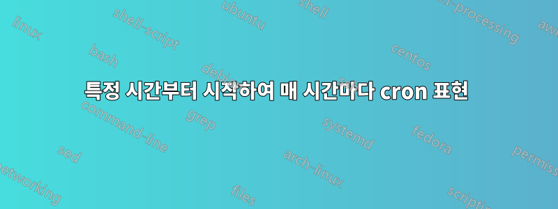 특정 시간부터 시작하여 매 시간마다 cron 표현