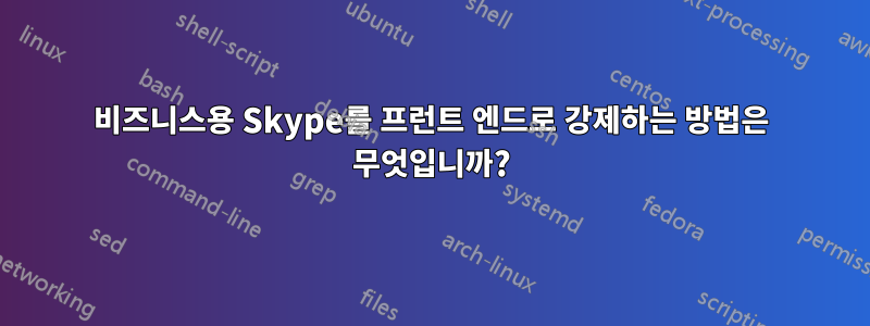 비즈니스용 Skype를 프런트 엔드로 강제하는 방법은 무엇입니까?