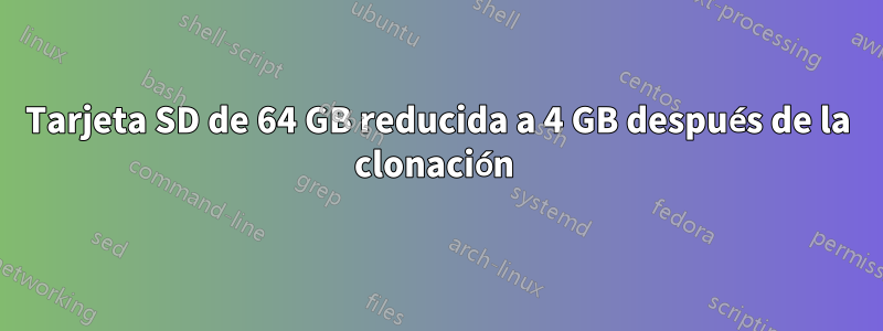 Tarjeta SD de 64 GB reducida a 4 GB después de la clonación 