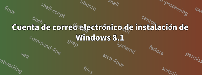 Cuenta de correo electrónico de instalación de Windows 8.1