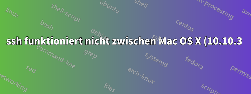 ssh funktioniert nicht zwischen Mac OS X (10.10.3) und Cloudera VM