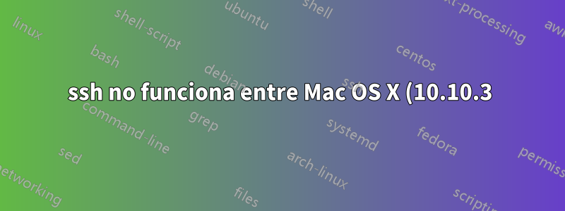 ssh no funciona entre Mac OS X (10.10.3) y Cloudera VM