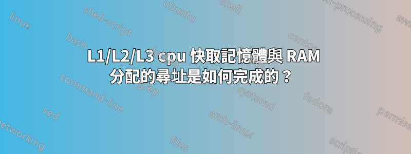 L1/L2/L3 cpu 快取記憶體與 RAM 分配的尋址是如何完成的？ 